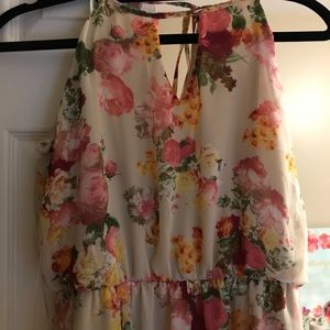 Tan Floral Dress